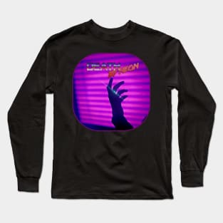 Death By Neon Logo Design - Official Product Design 1 - cinematic synthwave / horror / berlin school / retrowave / dreamwave t-shirt Long Sleeve T-Shirt